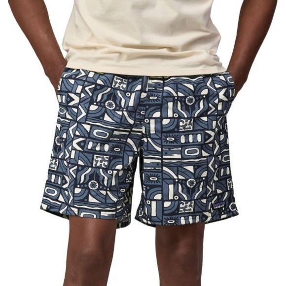 Patagonia Other - Patagonia Baggies Longs Men's Large New Visions Navy Print Shorts Drawstring